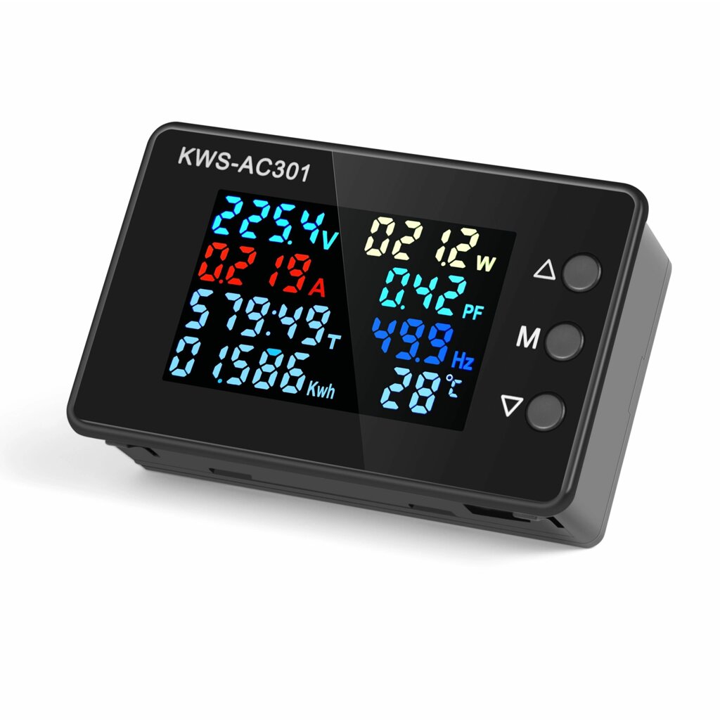 KWS-AC301 8 in1 Voltmeter Ammeter AC 50-300V Power Energy Meter LED Digital AC Wattmeter Electricity Meter 0-100A - акции