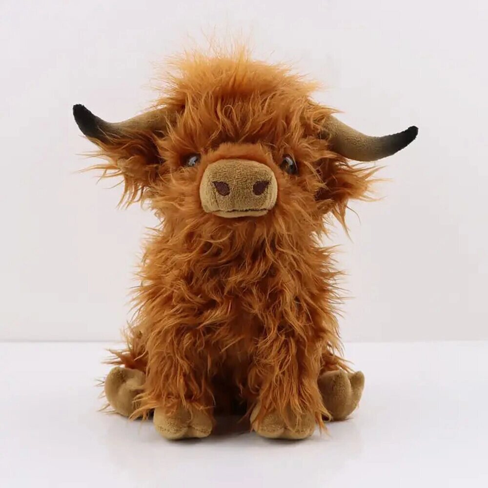 28 см/11 дюймов, плюшевая игрушка Highland Cow, очаровательная, Soft, чучело, Кукла, идеальный рождественский подарок дл - интернет магазин