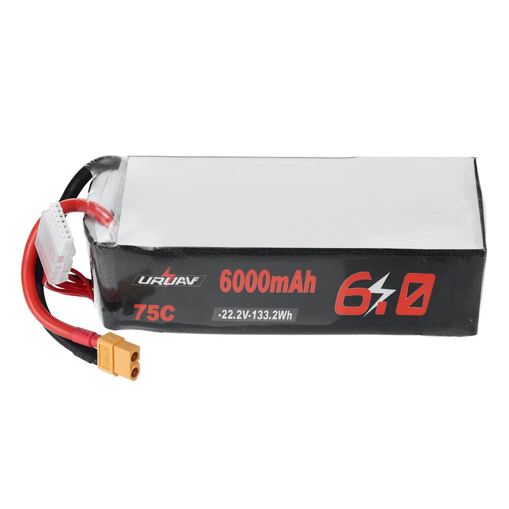 URUAV power 22,2 в 6000 мач 75C 6S lipo батарея XT60 штекер для RC дрон - обзор