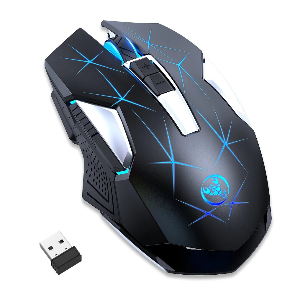 HXSJ T300 2.4G Wireless Gaming Мышь 7 Кнопки Регулируемый 1000–2400 точек на дюйм LED Дыхательный свет Перезаряжаемый Мы - заказать