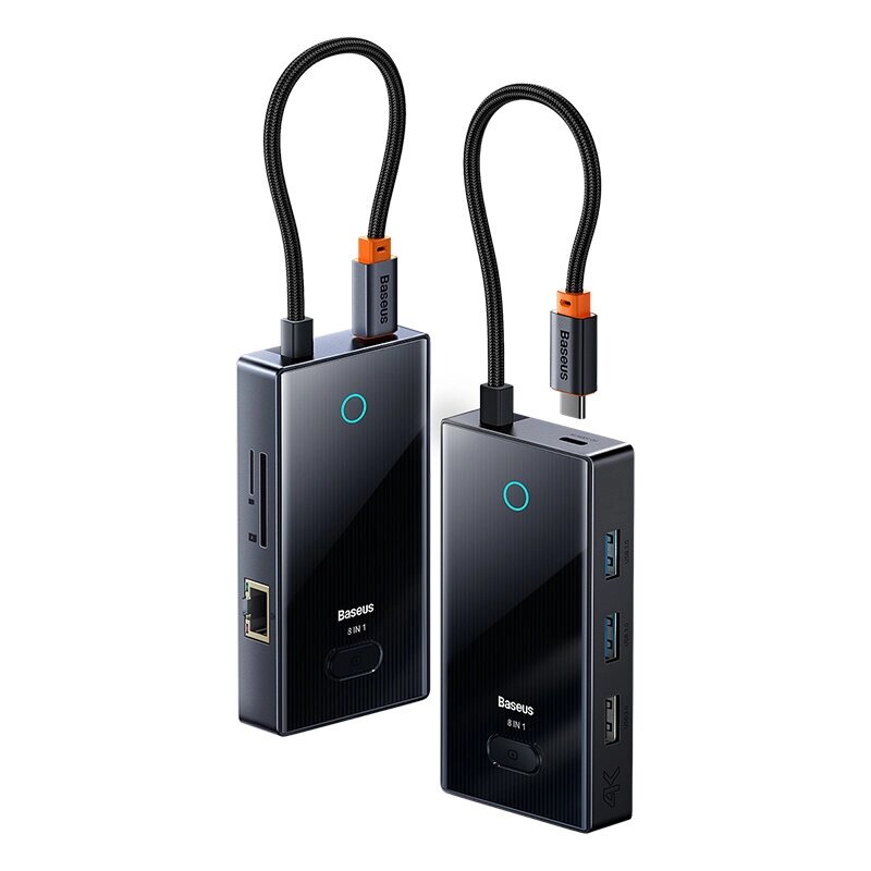 Baseus 8 в 1 Тип-c Док-станция USB-концентратор-разветвитель-адаптер с 5Gps USB3.0 * 2 USB2.0 PD100W USB-c 4K @ 60Hz HDM - интернет магазин