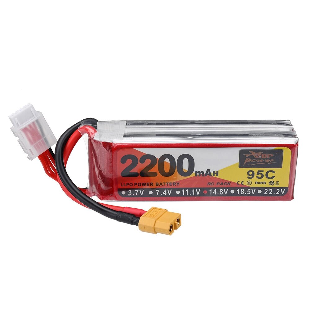 ZOP power 14,8 в 2200 мач 95C 4S lipo батарея разъем XT60 для RC дрон - акции