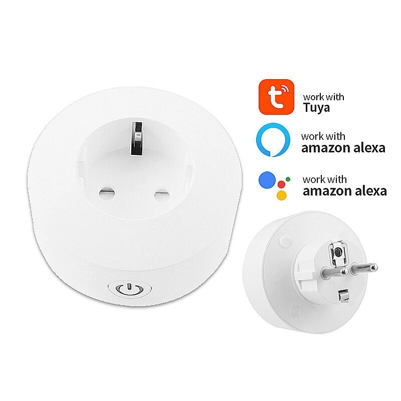 Tuya Smart WiFi Разъем EU Plug Интеллектуальная функция синхронизации Дистанционный APP Control Энергосберегающая розетк - Узбекистан