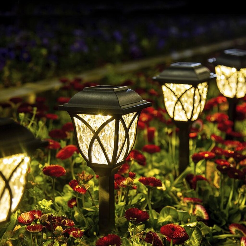 6Pcs LED солнечный Набор светильников Pathway На открытом воздухе Yard Сад Walkway Landscape Лампа - особенности