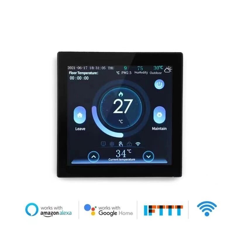 ME160H Tuya Smart WIFI LCD Color Screen Thermostat Remote Electric/Water Floor Heating Thermostat Wall-mounted Boiler Wo - фото