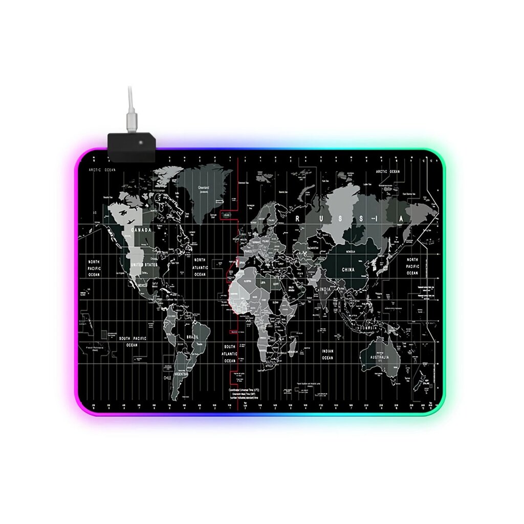 RGB Мышь Pad World Map Soft Резиновый противоскользящий игровой коврик Клавиатура Мышь Pad Защитный коврик для рабочего - акции