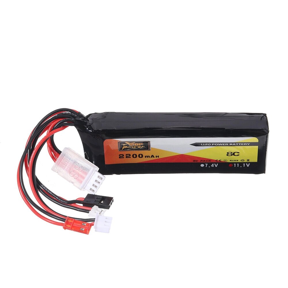 ZOP Power 11.1V 2200mAh 3S 8C Lipo Батарея JR JST FUBEBA Разъем штекер для передатчика - характеристики