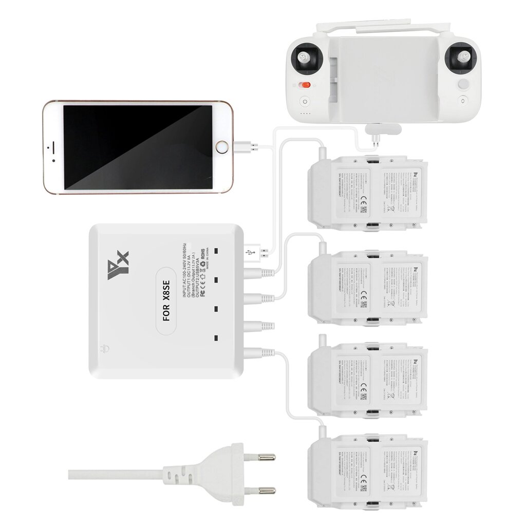 YX 6-в-1 Multi Charging Hub Intelligent Батарея Дистанционное Управление Многозарядное 6-стороннее зарядное устройство д - выбрать