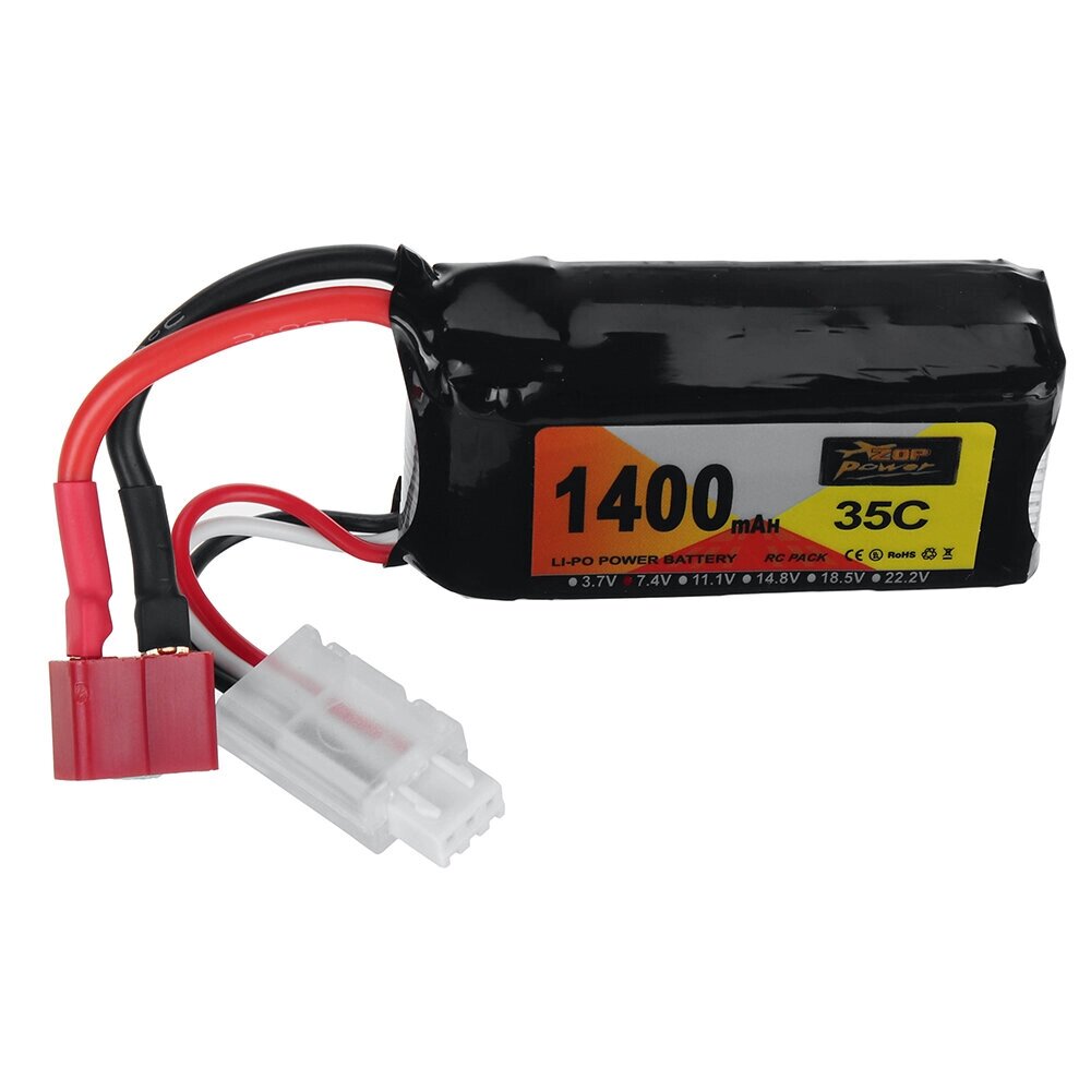 ZOP Power 7.4V 1400mAh 35C 2S LiPo Батарея T Deans Plug для RC Авто - сравнение