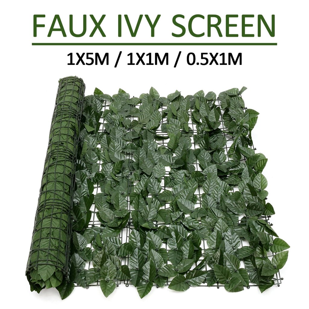 Green Outdoor Faux Plant Ivy Leaf Privacy Screen Fence Garden Yard - скидка