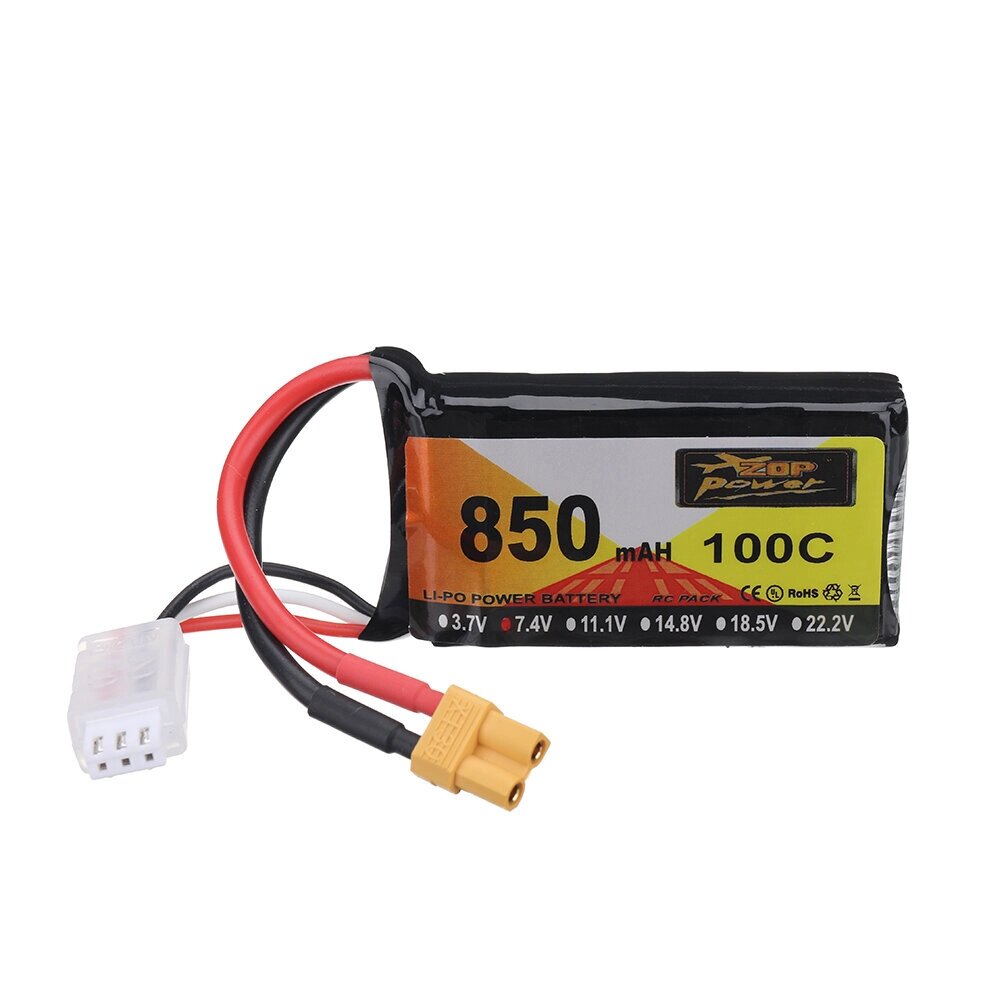 ZOP power 7.4V 850mah 100C 2S lipo батарея XT30 штекер для RC дрон - заказать