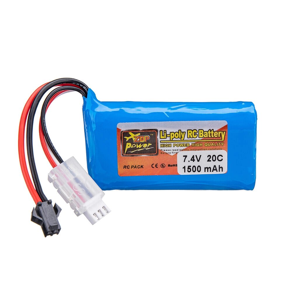 ZOP power 7.4V 1500mah 20C 2S lipo батарея SM штекер для RC дрон - акции