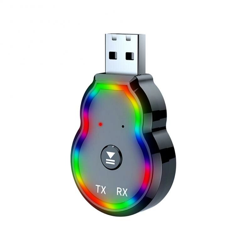 Q2 USB Bluetooth 5.3 Audio Transceiver Звук HiFi Громкая связь Colorful Атмосфера 3,5 мм Aux Беспроводной передатчик Blu - интернет магазин