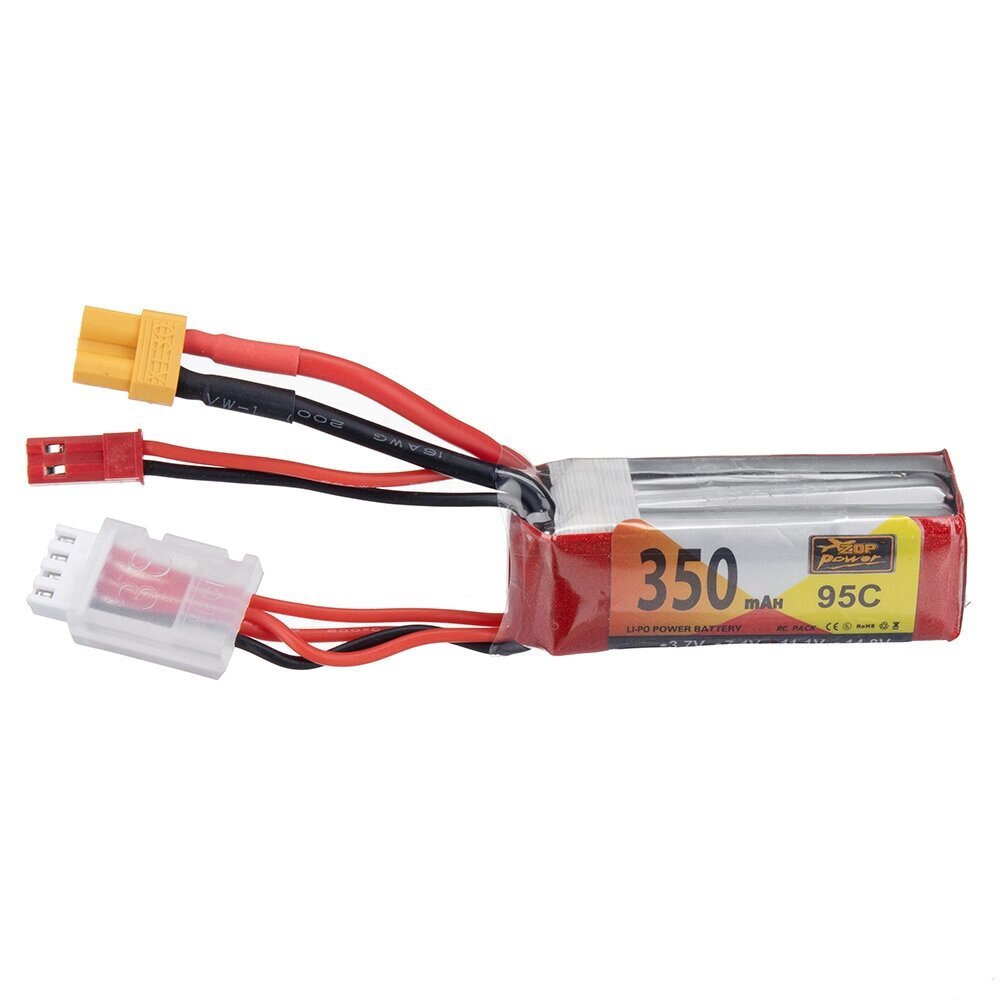 ZOP POWER 11.1V 350mah 95C 3S lipo батарея XT30 разъем JST для RC дрон - фото