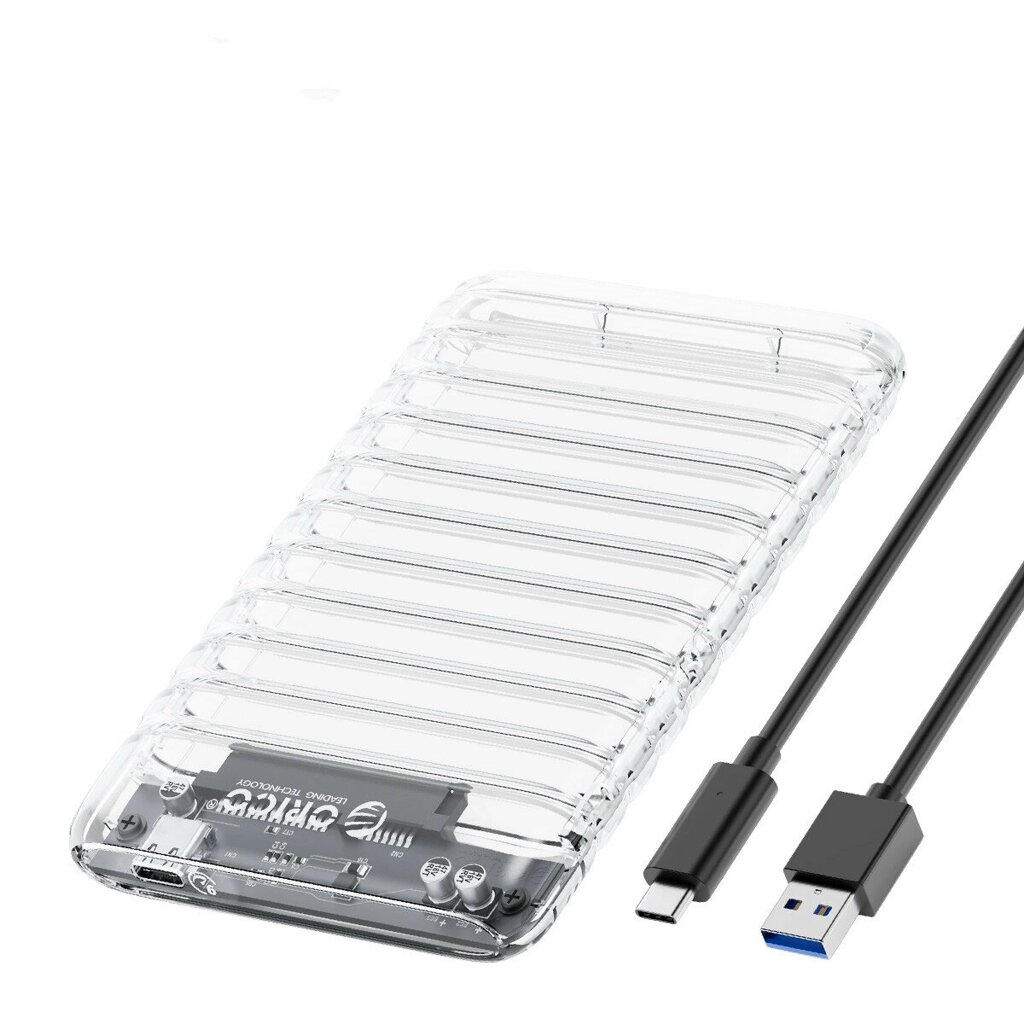 RICO 2,5 дюйма Прозрачный SATA для USB3.0 / Type-C Жесткий диск Чехол Корпуса твердотельных накопителей для портативных - Андижан