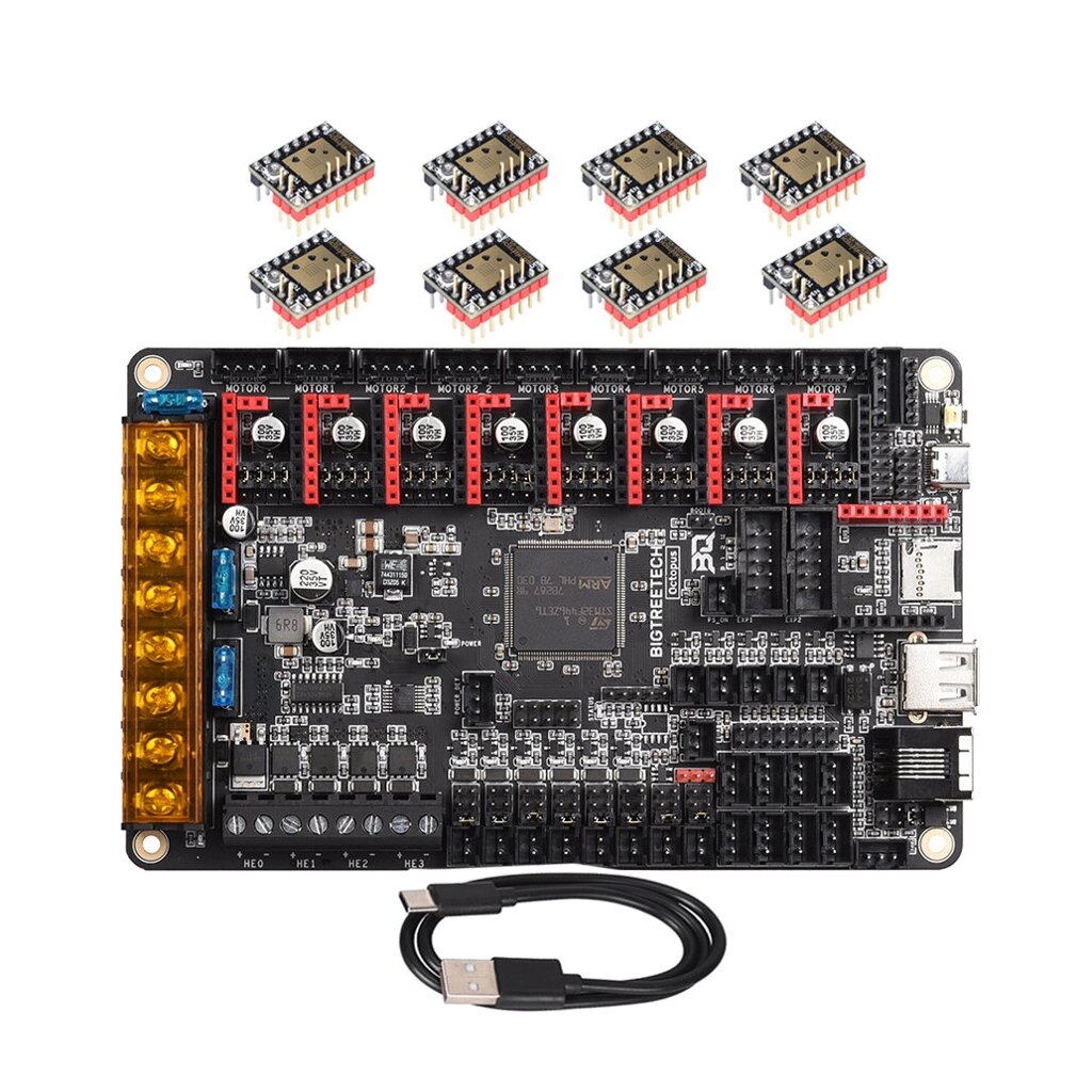 Плата управления bigtreetech BTT octopus V1.1 + 8PCS * TMC2208UART / TMC2209 / TMC5160 драйверы для части 3D-принтера - доставка