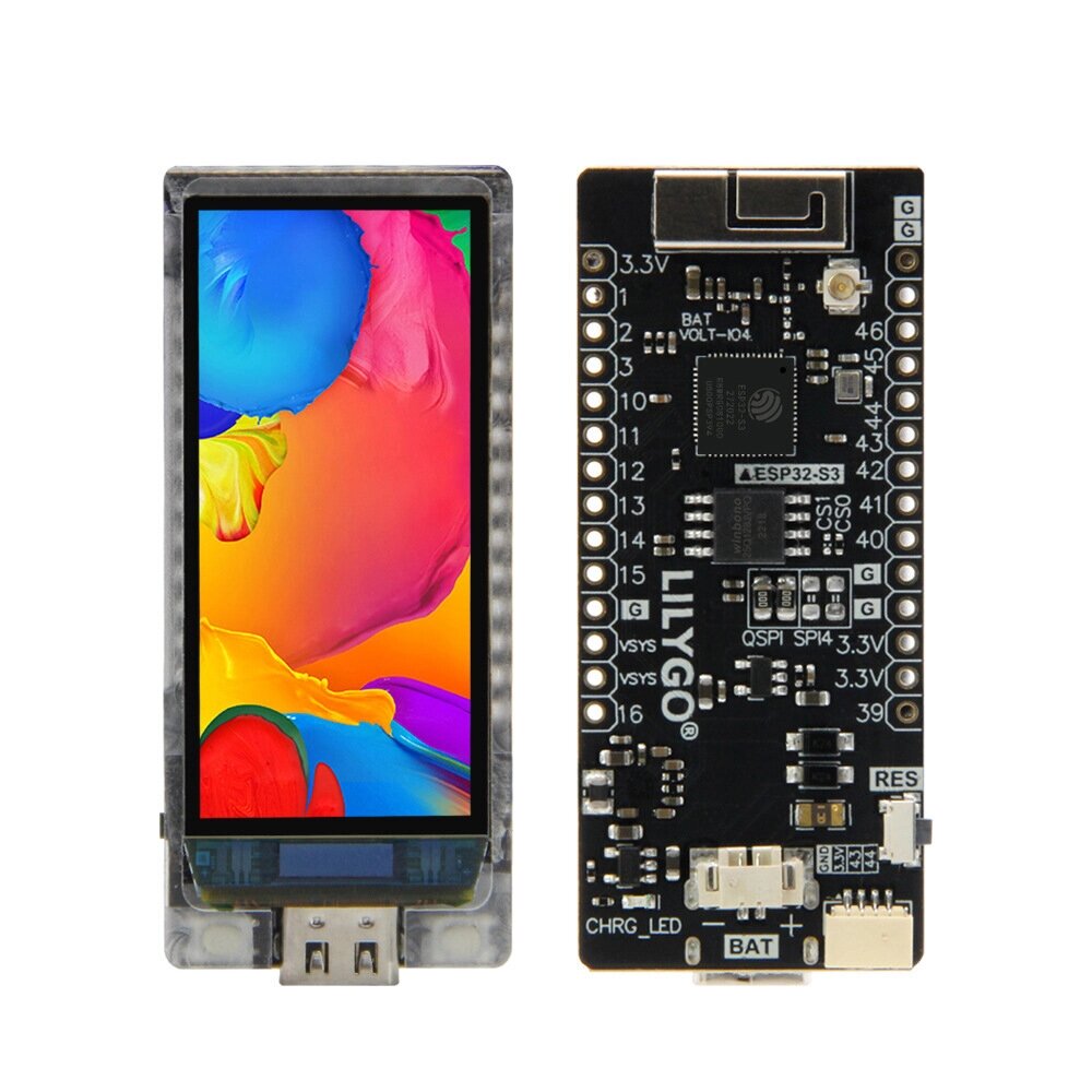 LILYGO T-Display-s3 AMOLED ESP32-s3 1,9-дюймовый дисплей RM67162 макетная плата OLED WIFI Bluetooth 5,0 беспроводной мо - акции