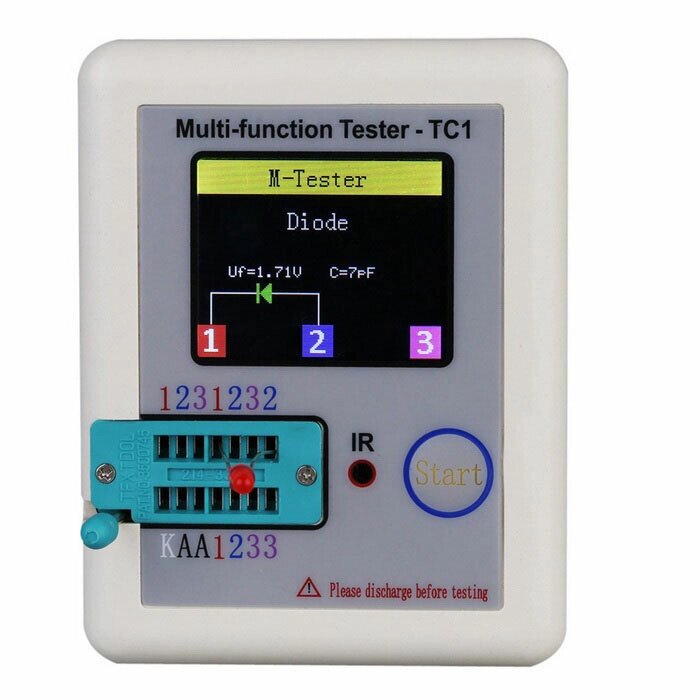 LCR-TC1 1,8 дюйма Colorful Дисплей Многофункциональный TFT Тестер транзисторов с подсветкой для диодов, триодов, конденс - Андижан