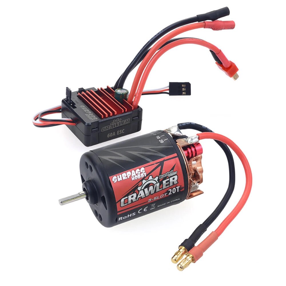 Surpass hobby щетка 540 20T RC авто мотор + 60A ESC для 1/10 гусеничного - преимущества