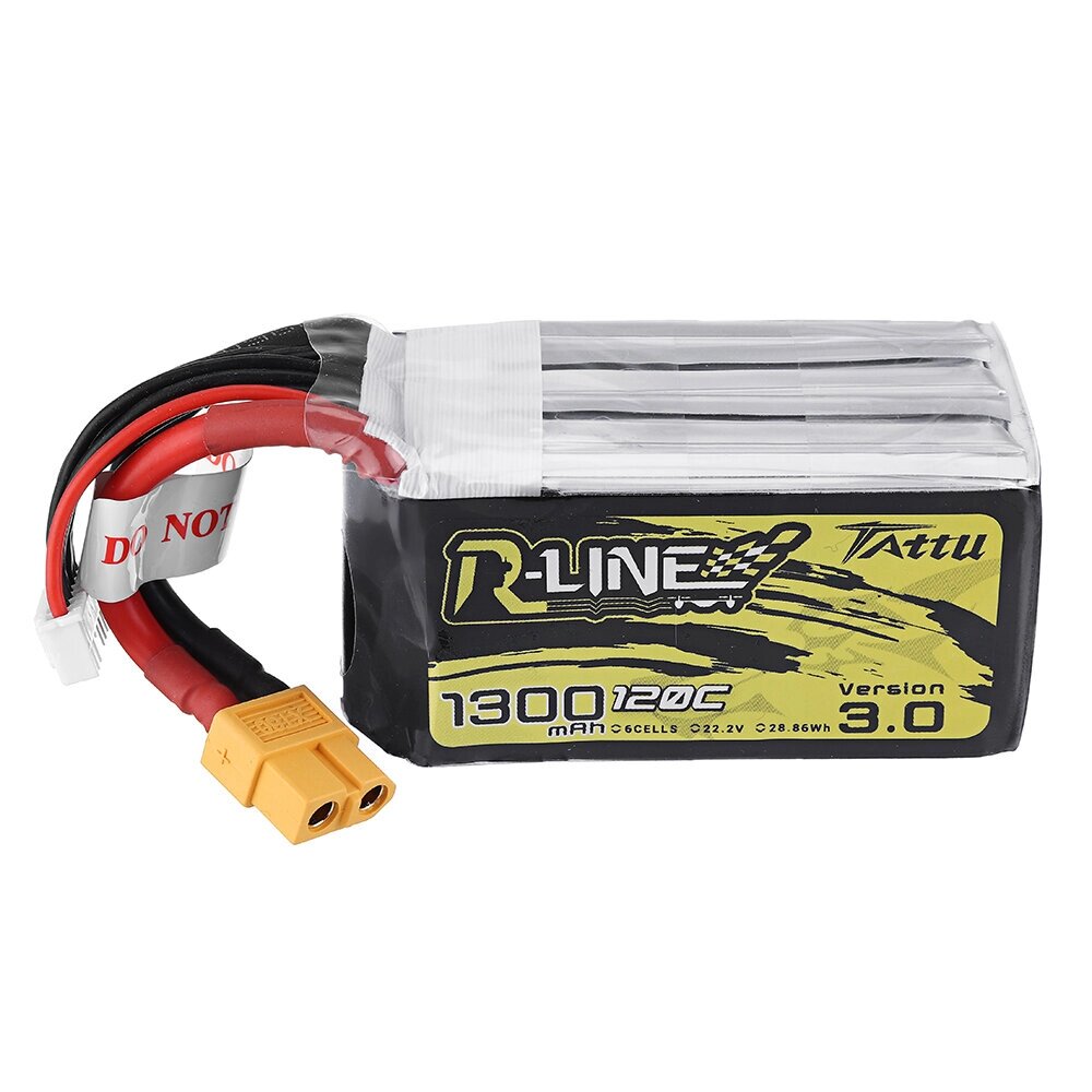 TATTU R-LINE V3.0 6S 22,2 в 1300 мач 120C 6S1p lipo батарея разъем XT60 для mark5 HD nazgul5 V3 RC дрон FPV racing - распродажа