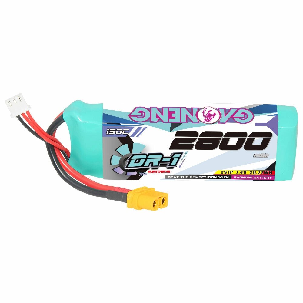 Gaoneng 7,4 В 2800 мАч 150C 2S Lipo Батарея XT60 PLUG/T PLUG для радиоуправляемых автомобилей 1/12 1/14 1/16 - заказать