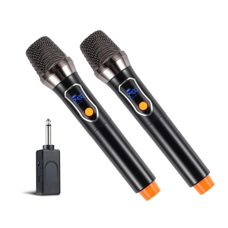 От 1 до 2 2,4G Wireless Микрофон 800mAh Батарея LED Digital Дисплей Dual Handheld Dynamic Karaoke Mic System for Stage P - наличие