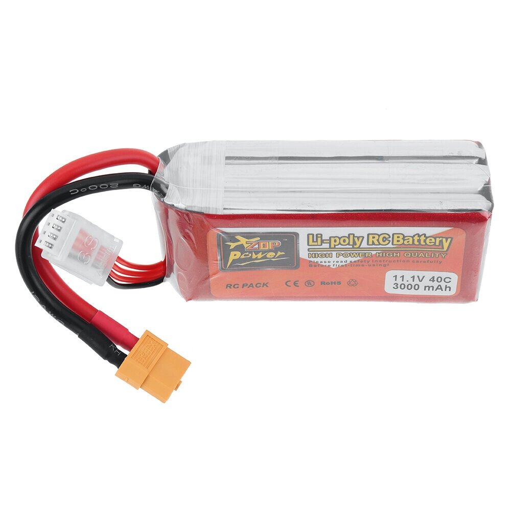 ZOP POWER 11.1V 3000mah 40C 3S lipo батарея разъем XT60 для RC дрон - заказать