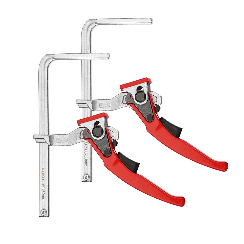 VEIKO 2PCS Alloy Steel Upgrade Quick Ratchet Track Saw Guide Rail Clamp MFT Clamp for MFT Table and Guide Rail System Wo - Андижан