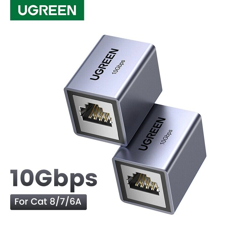 UGREEN RJ45 Коннектор 10 Гбит/с удлинитель сети для Cat8 Cat7 Cat6 Ethernet-кабель-адаптер гигабитный женский к женскому - Андижан