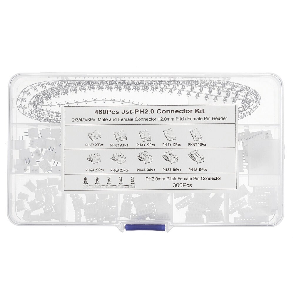 460PCS JST PH2.0/XH2.54 2/3/4 контактный штекер и гнездо Коннектор терминал Коннектор набор - отзывы