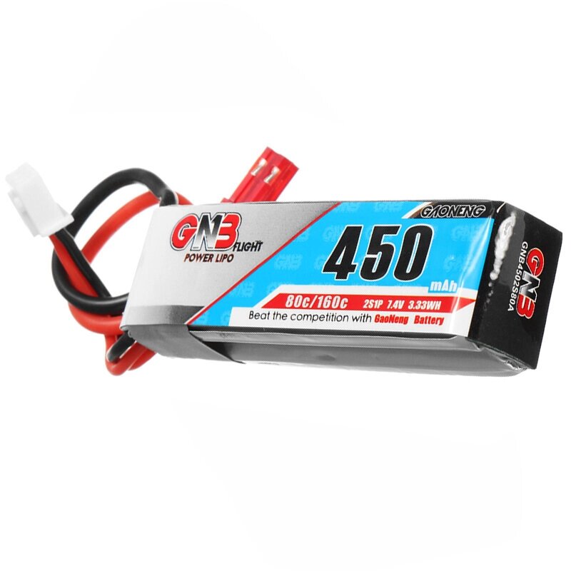 Gaoneng GNB 7.4V 450mah 80C 2S lipo батарея JST штекер для RC дрон - скидка