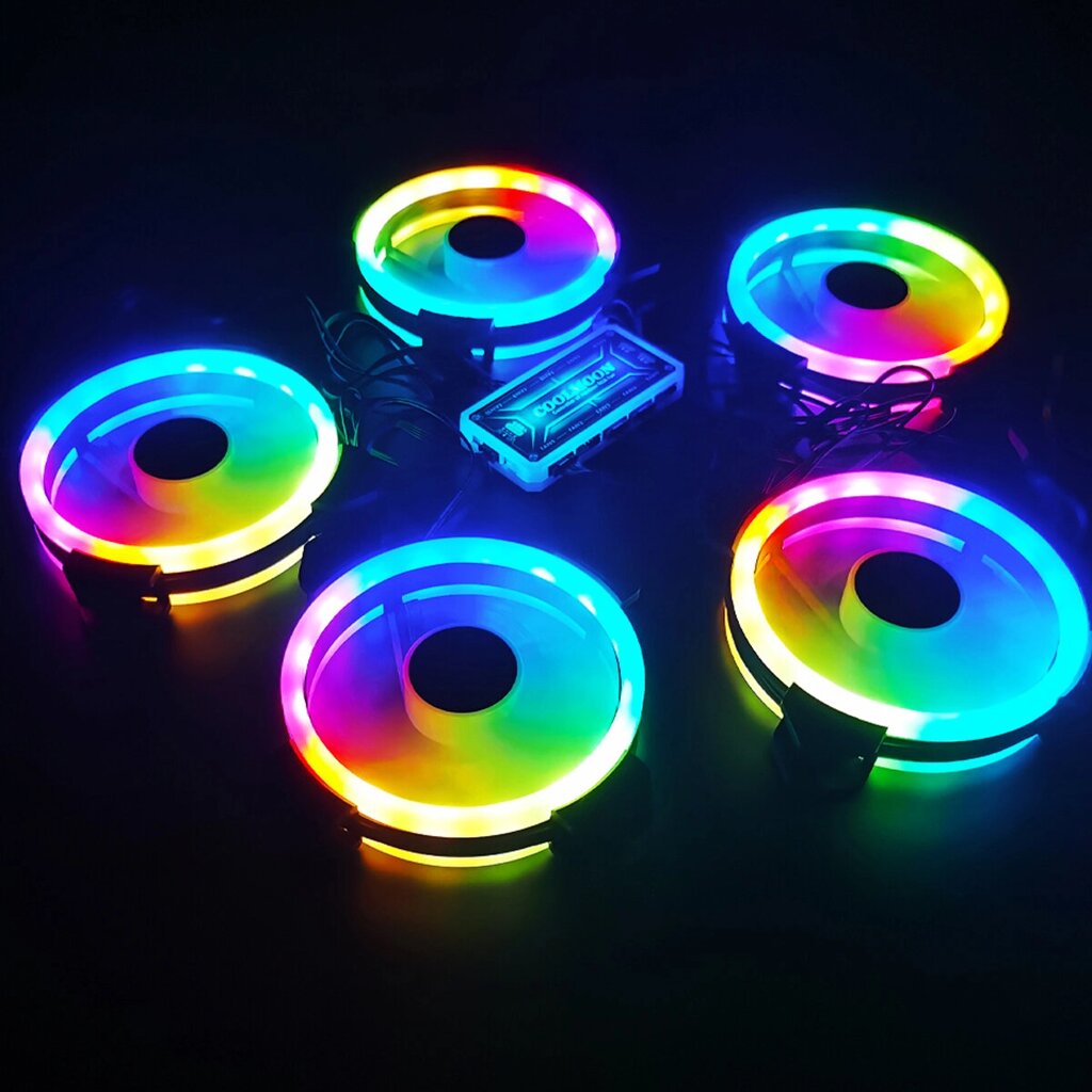 120-мм компьютерный кулер для ПК Вентилятор охлаждения RGB LED Многоцветный режим Тихий вентилятор корпуса с контроллеро - обзор