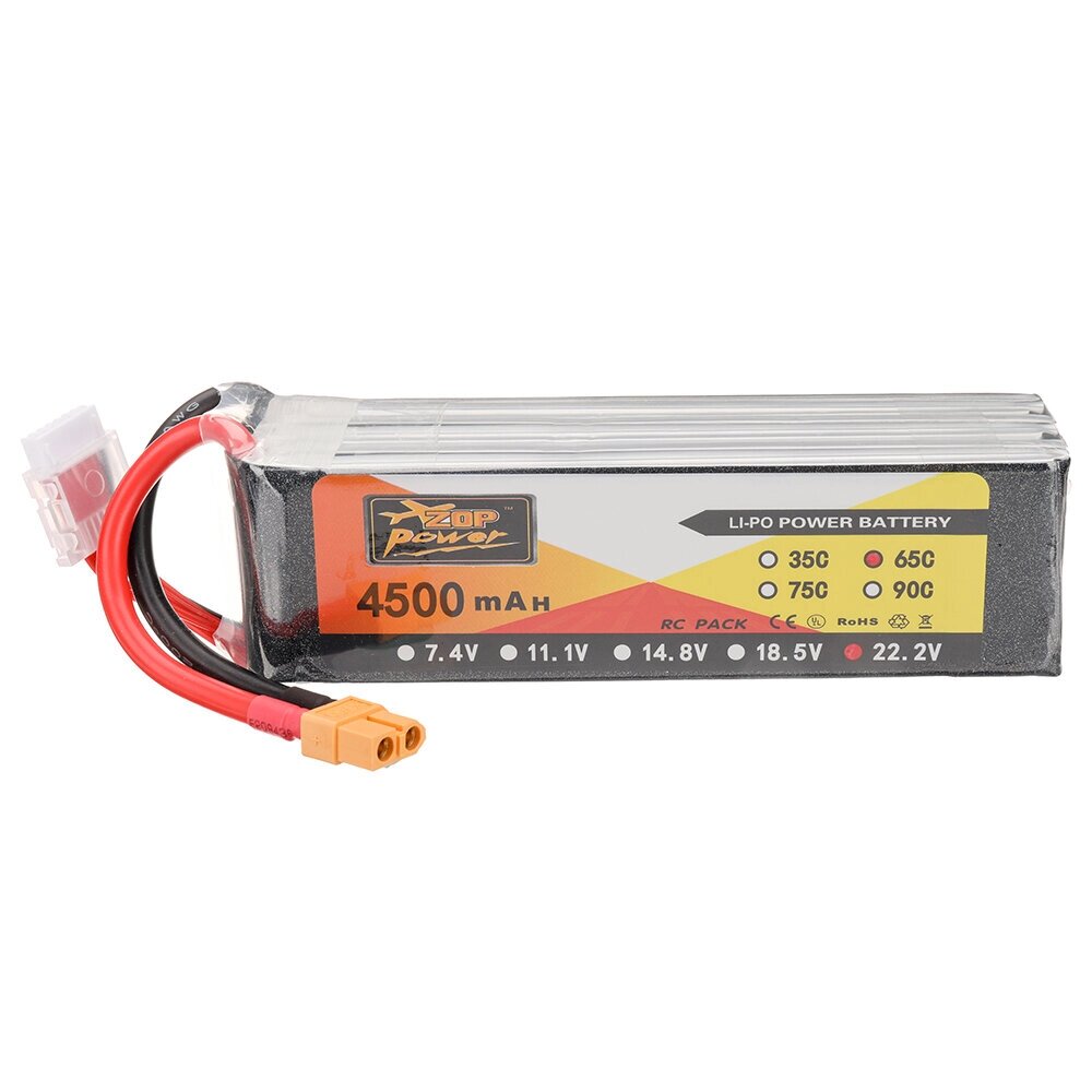 ZOP power 22,2 в 4500 мач 65C 6S lipo батарея разъем XT60 для RC дрон - сравнение