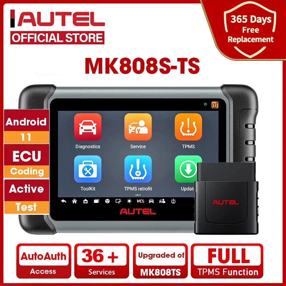 AUTEL Maxi. COM MK808TS Automotive OBD2 Diagnostic Инструмент Авто Сканер TPMS Сервисное программирование Датчик и Bluetoo - преимущества