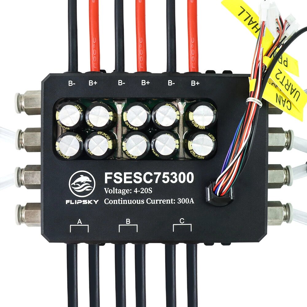 Flipsky FSESC 75300 84V High Current 350A ESC with Aluminium Чехол Корпус с водяным охлаждением для E-Foil Fighting Robo - Bangg