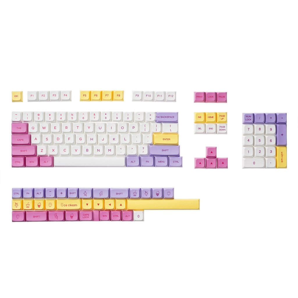 136 Keys Ice Cream Набор ключей PBT Sublimation XDA Profile English/Japanese Custom Keycaps for Механический Клавиатура - выбрать