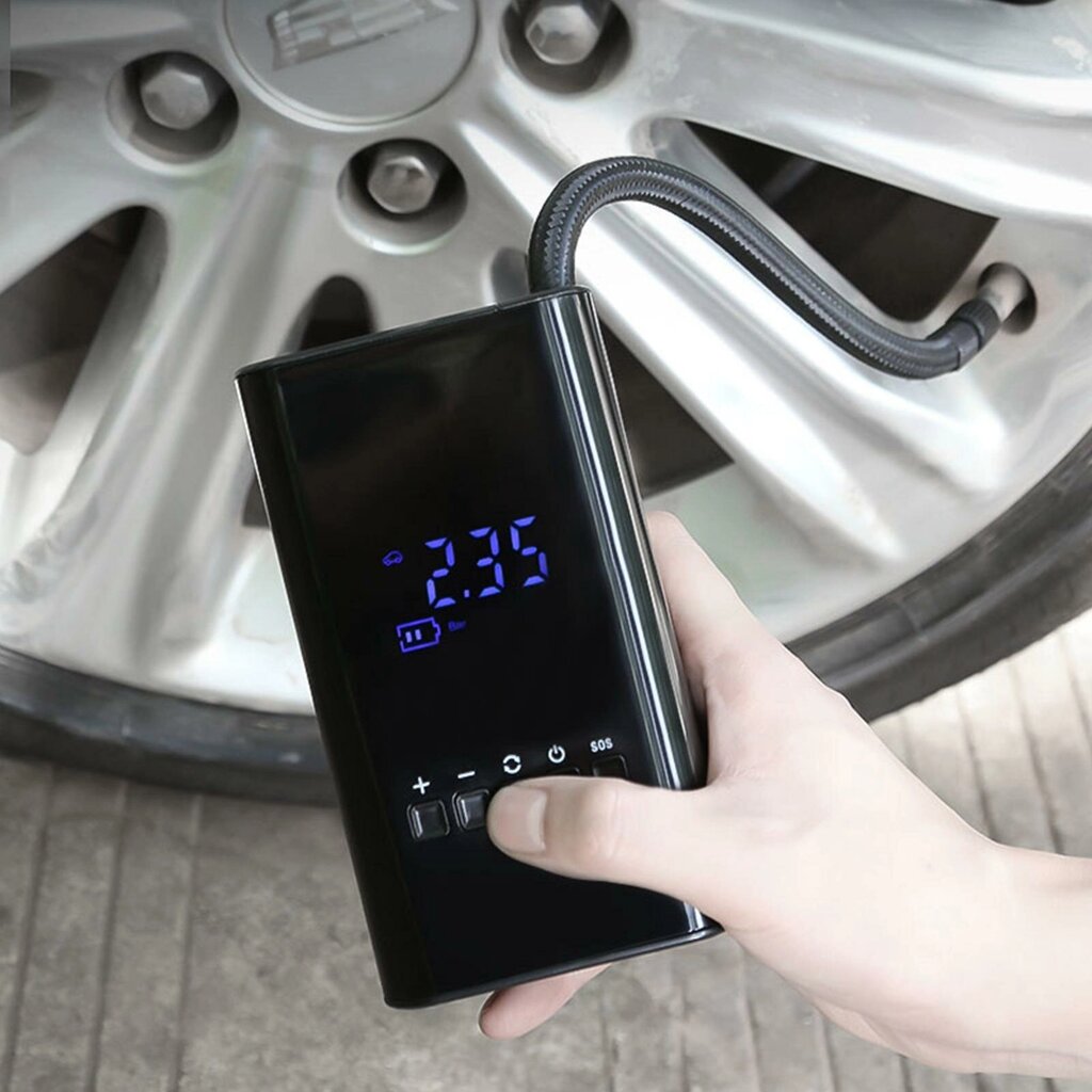 4000mAh Беспроводной цифровой портативный автомобильный насос для воздуха Мини 12V Насос для накачивания шин без шнура Р - заказать