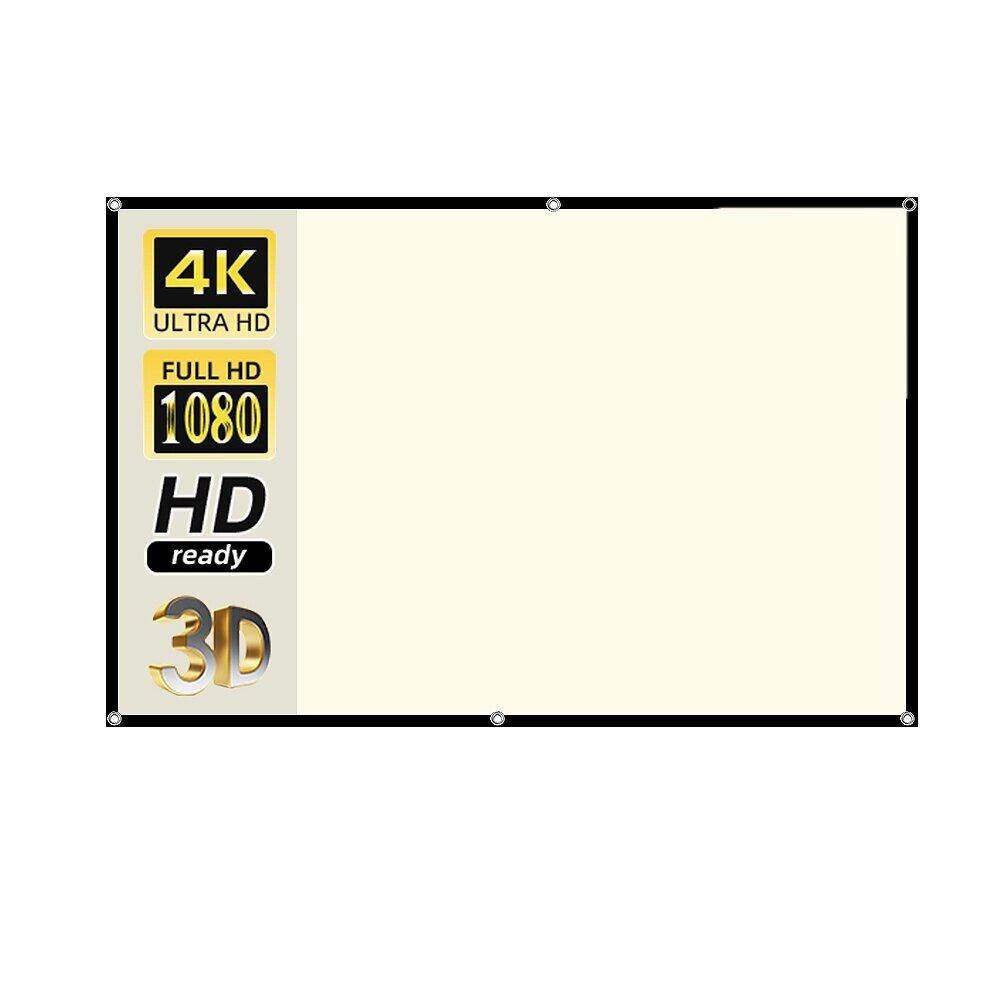 VEIDADZ Настенный Проектор Экран 4K HD Противосветлый белый экран с сеткой 72 дюйма, угол обзора 160°полный обзор, соо - акции