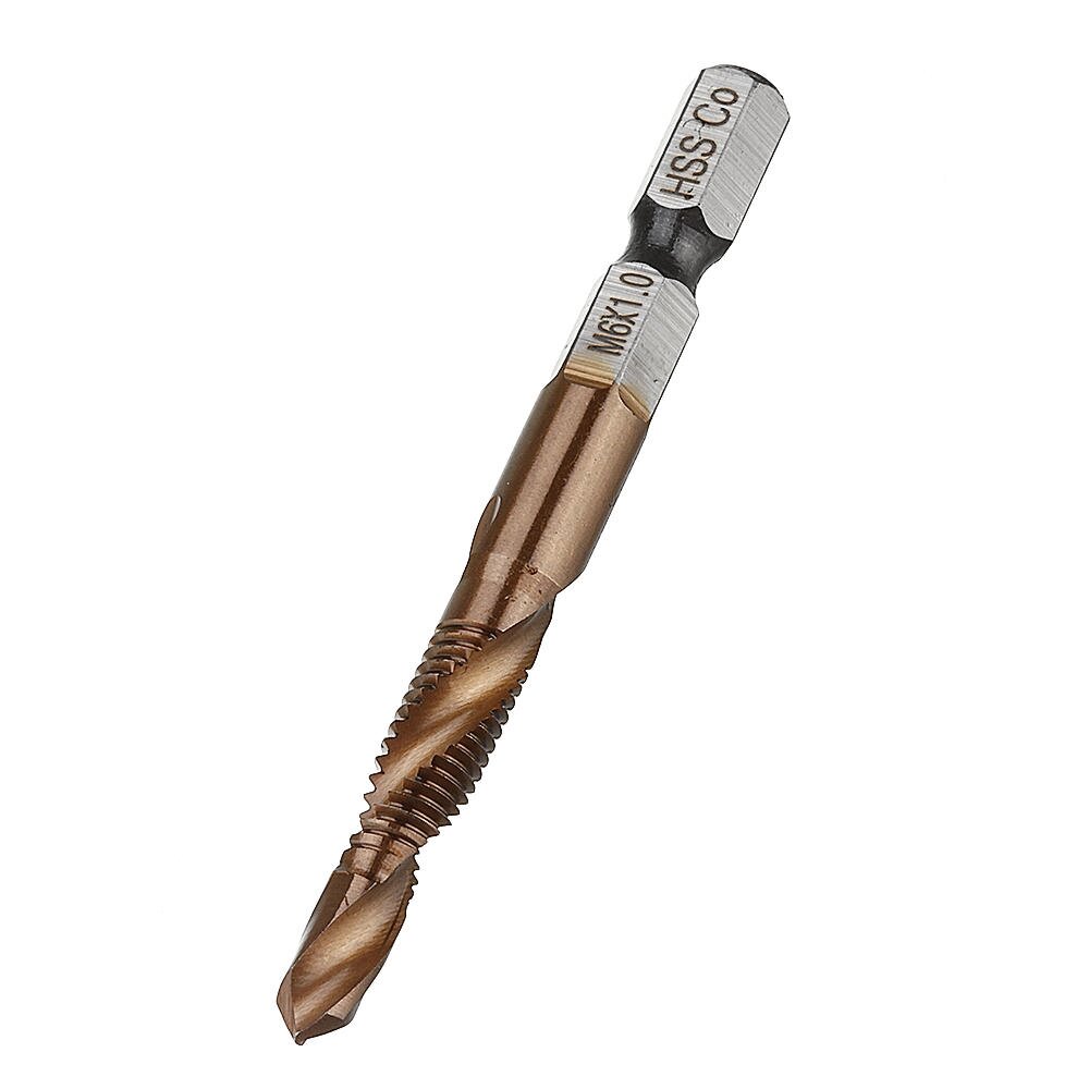 Drillpro HSS Co M35 Cobalt Combination Drill Tap Bit M3-m10 Deburr Countersink Drill Bit - фото