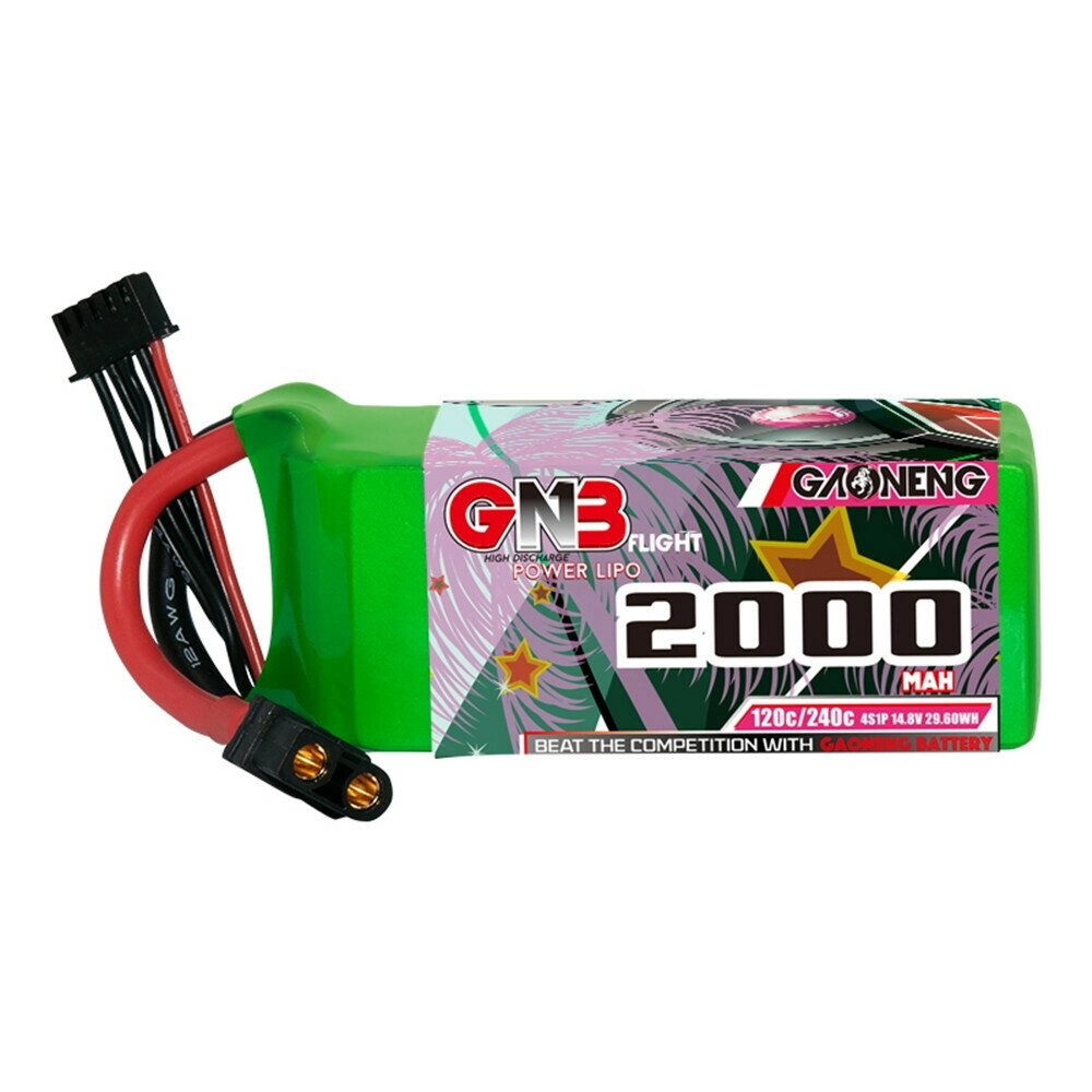 Gaoneng GNB 14,8 в 2000 мач 120C 4S lipo батарея T/XT60/XT90/EC5 разъем для FPV racing дрон - акции