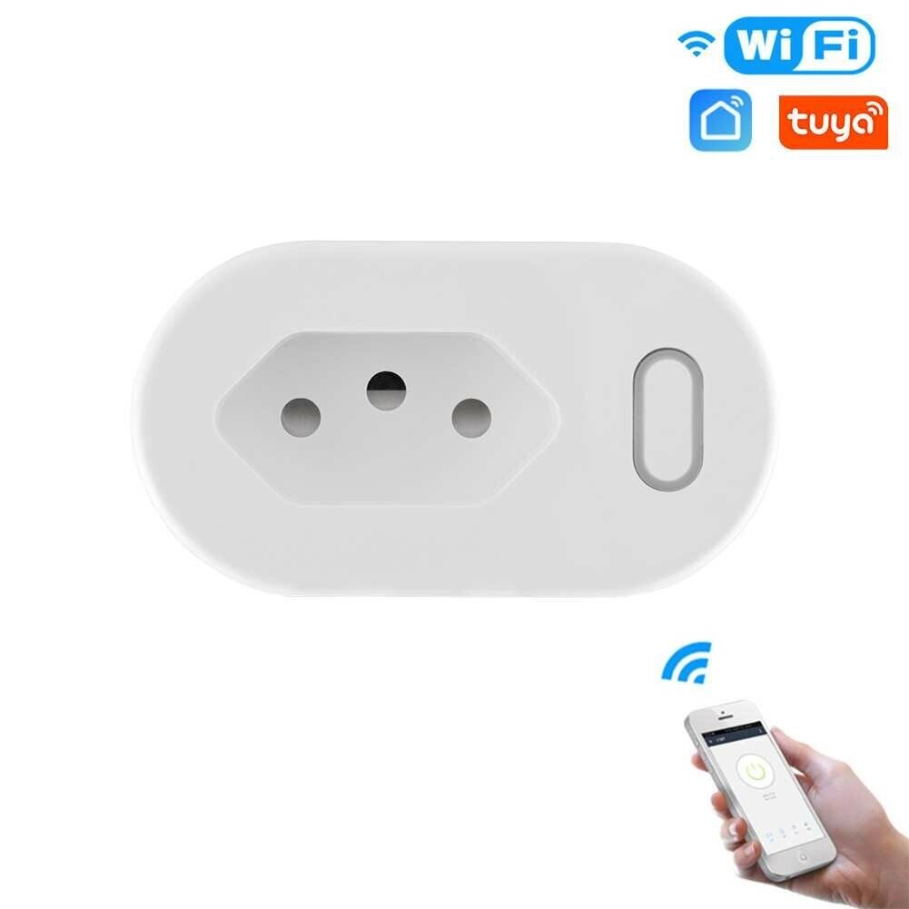 Tuya 16A Бразильский стандарт Smart Plug с питанием Монитор Приложение Smart Life WiFi Smart Разъем Работает для Google - Bangg