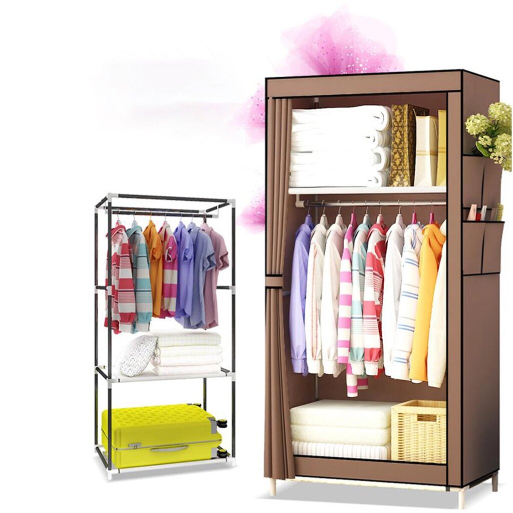 Wear-resistant Anti-oxidation Simple Wardrobe Dust-proof Non-woven Fabric Moisture-proof Breathable Clothes Rack - обзор