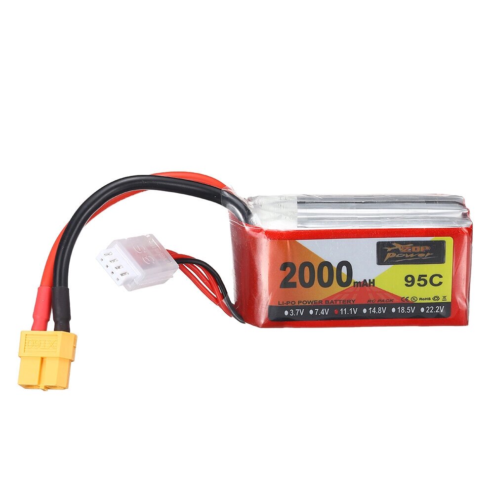 ZOP Power 7.4V 1800mAh 100C 2S LiPo Батарея T Deans Plug для RC Авто - опт