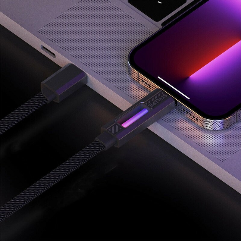 SHEZI RGB 60 Вт USB Type C Зарядный кабель для передачи данных Nylon Плетеный Провод Зарядный кабель для iPhone iPad XIA - наличие