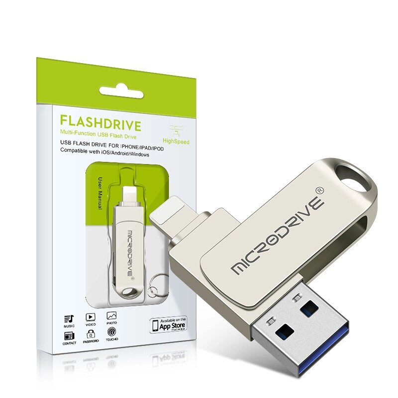 Microdrive 256GB USB3.0 Flash Диск с двойным интерфейсом Быстрая скорость передачи Pendrive Mini Portable Memory U Disk - розница