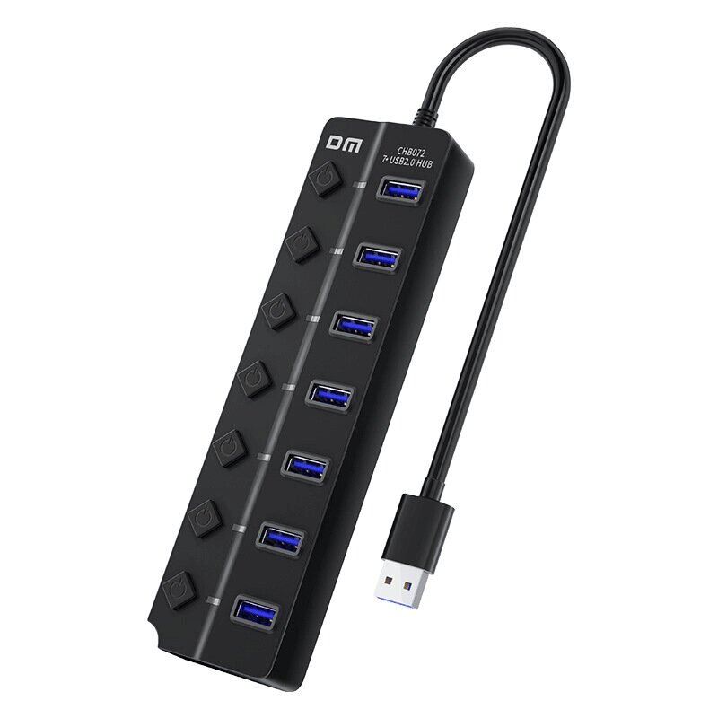 DM CHB072 7 в 1 USB2.0 Сплиттер Док-станция USB2.0 * 7 Многопортовый концентратор для портативных ПК - заказать