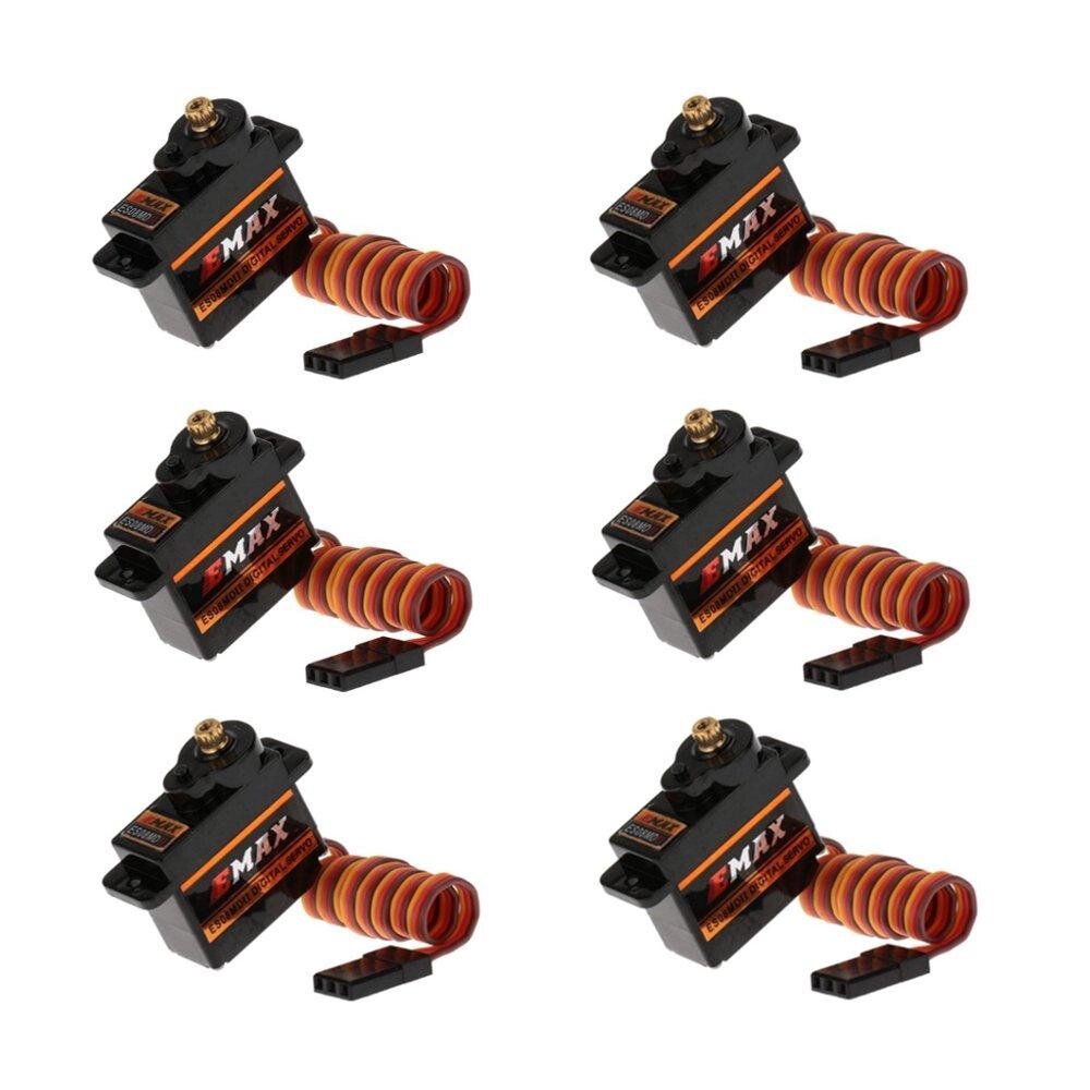 6PCS Emax ES08MDII Metal Digital Micro Сервопривод для RC-самолета - Bangg