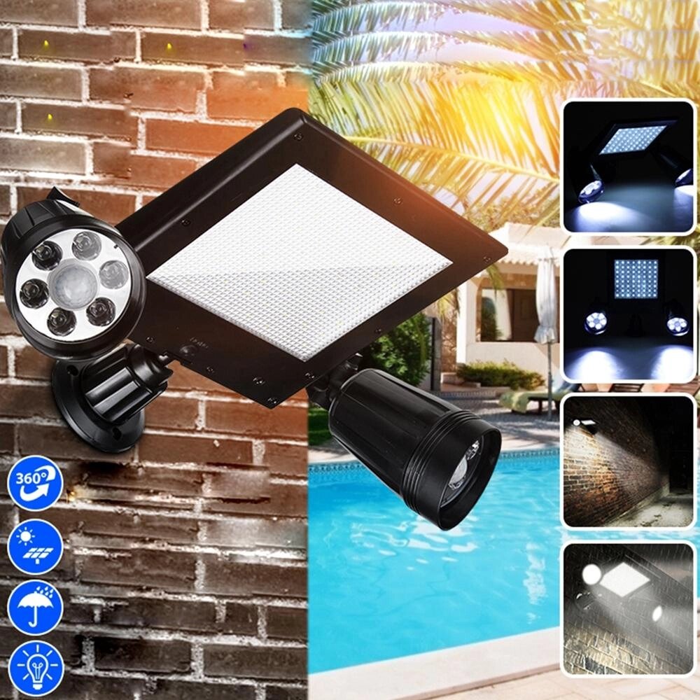 Солнечные батареи 64 LED PIR Motion Wall Light Home Security Лампа Сад На открытом воздухе - розница