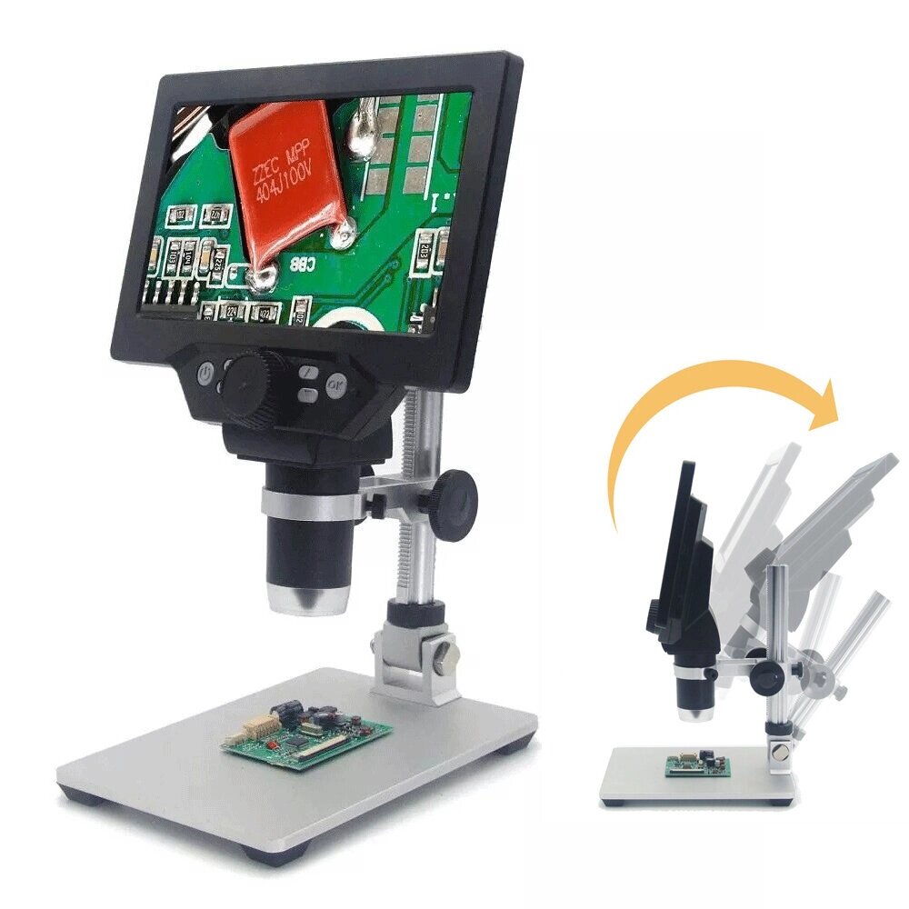 G1200 Digital Microscope 12MP 7 Inch Large Color Screen Large Base LCD Display 1-1200X Continuous - гарантия