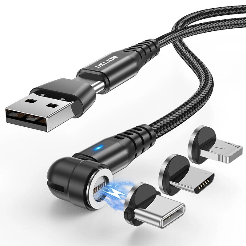 УСЛИОН 5A USB-A до IP/Type-C/Micro Кабель QC3.0 Трансмиссия данных о быстрой зарядке 48777265 Ядра 1M/2 м для iPhone 12 - сравнение